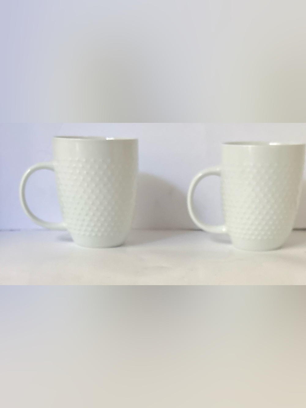 Threshold beaded porcelain mugs 2 total white coffee tea